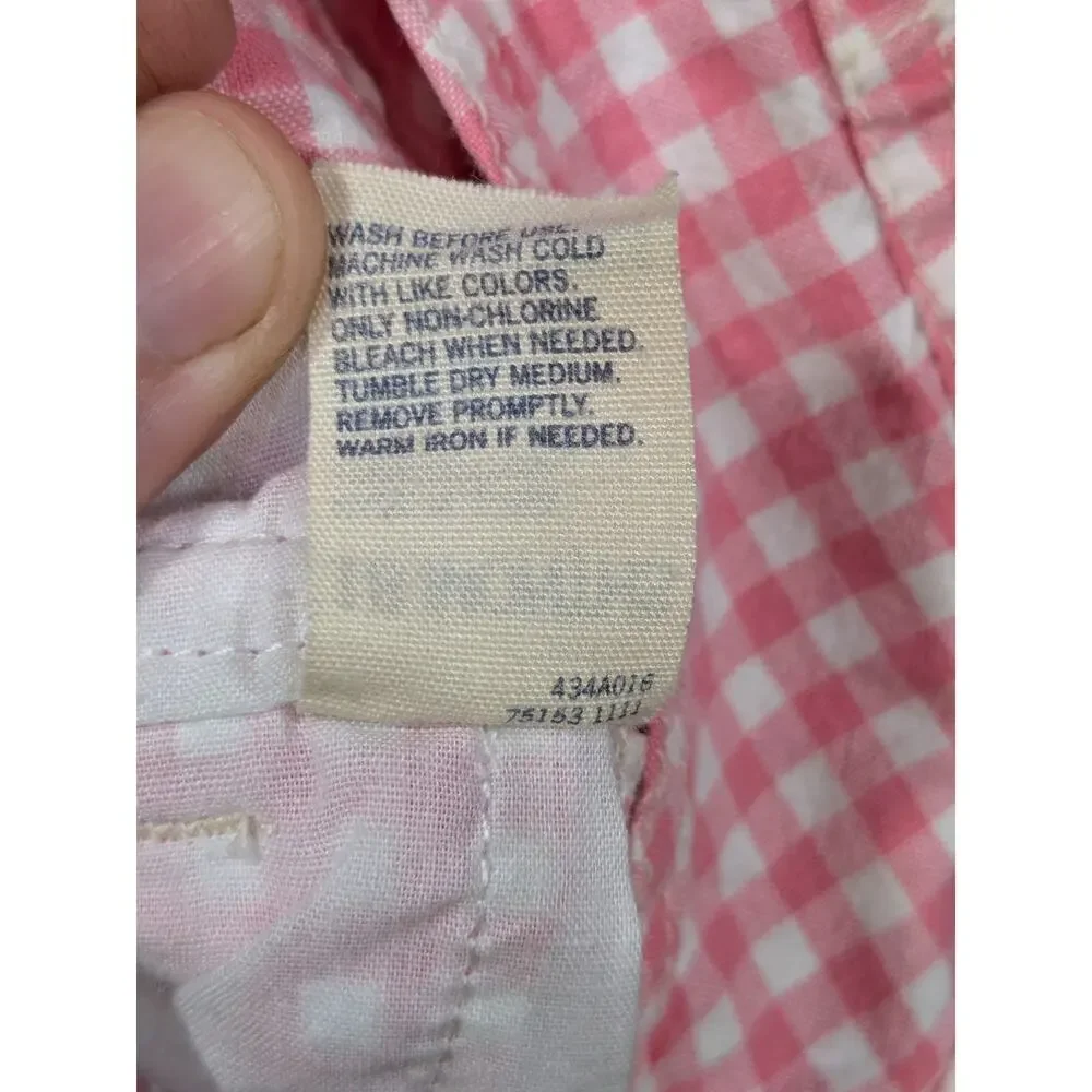 Vtg Oshkosh BGosh Romper Overalls 18M Vestbak Baby Girl Gingham Bubble Shorts